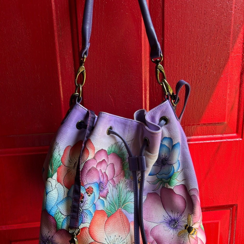 Anuschka Multicolor Floral Shoulder Bag